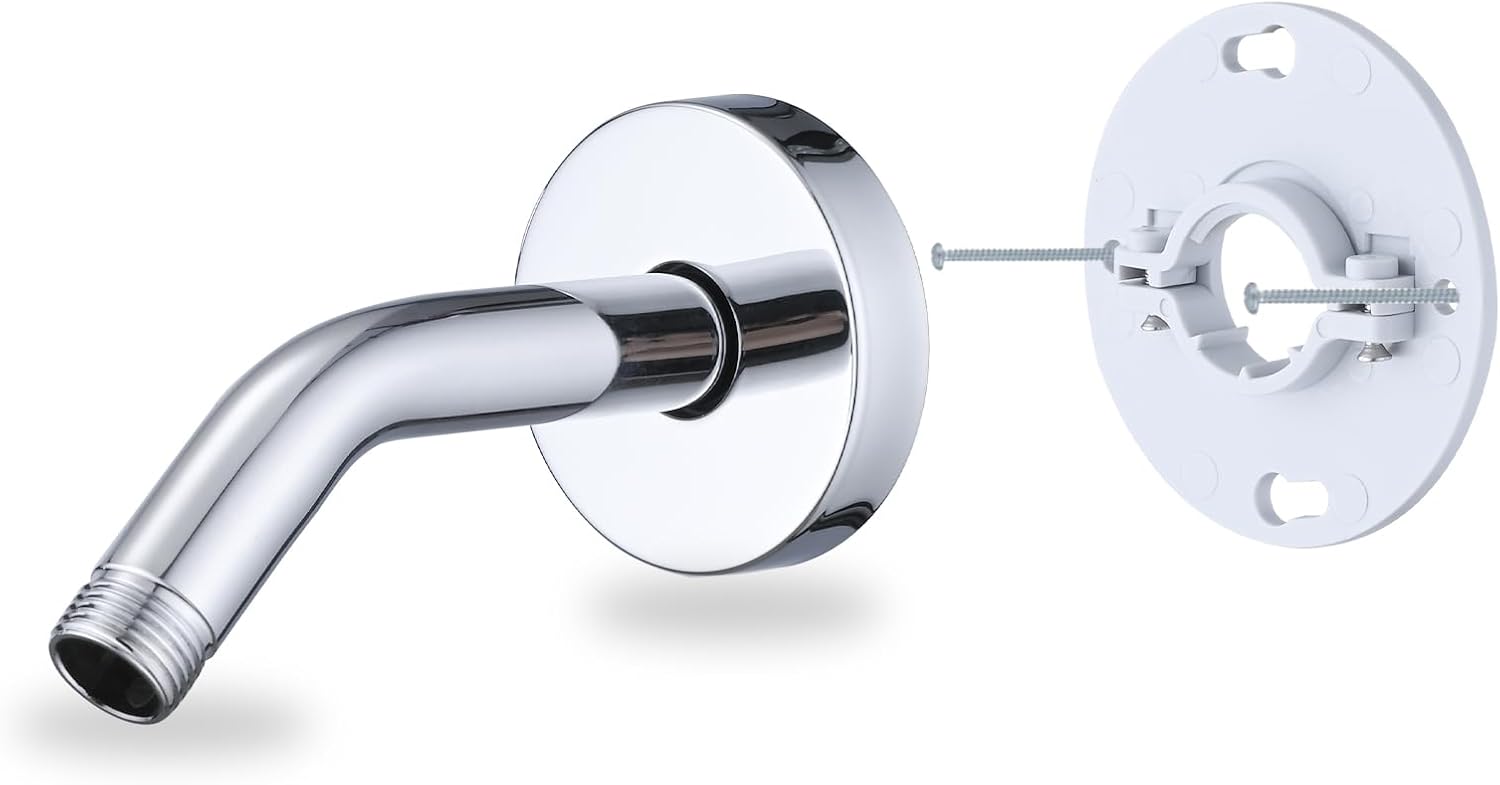 RAINREVIVE 6 Inch Shower Arm with Flange and Bracket