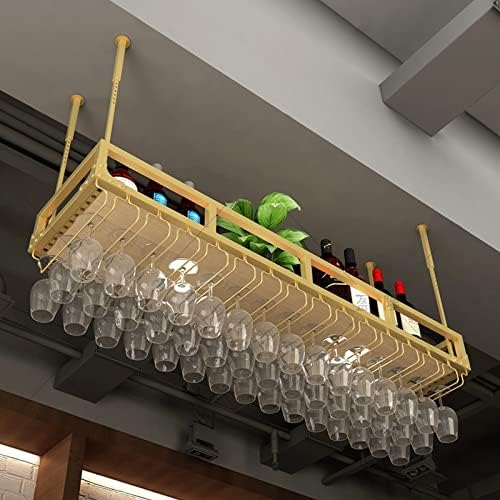 Generic Adjustable Ceiling Wine Rack with Glass