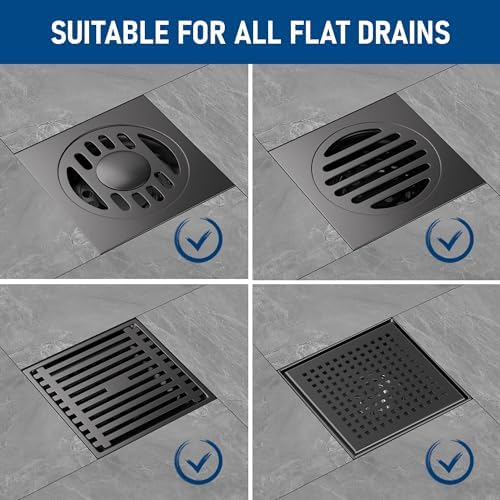 Qeke Disposable Hair Catcher Shower Drain Stickers 50 Pack 41 Inch Square