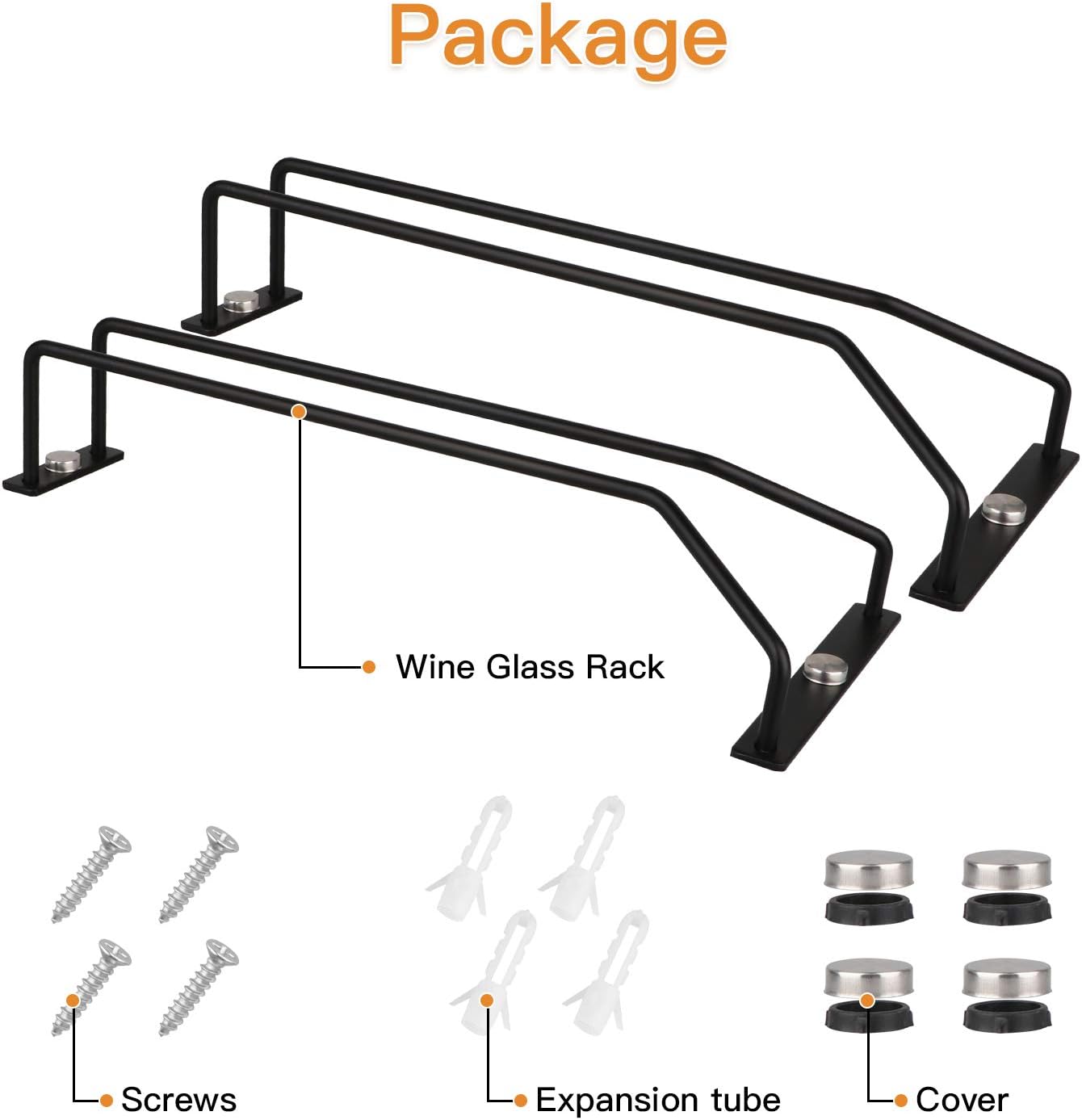 Yimerlen 108 Inch Black Wine Glass Rack 2 Pack 1