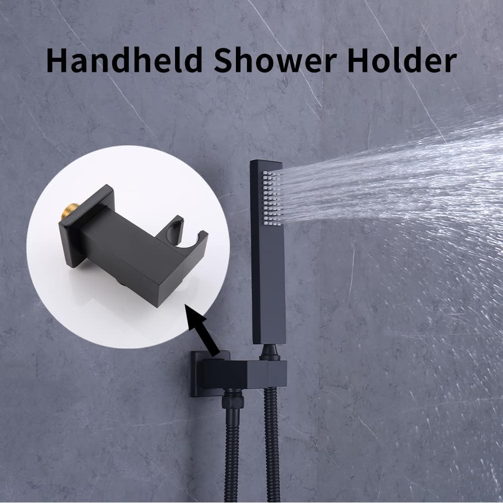 AYIVG Adjustable Shower Head Holder Bracket Black Finish