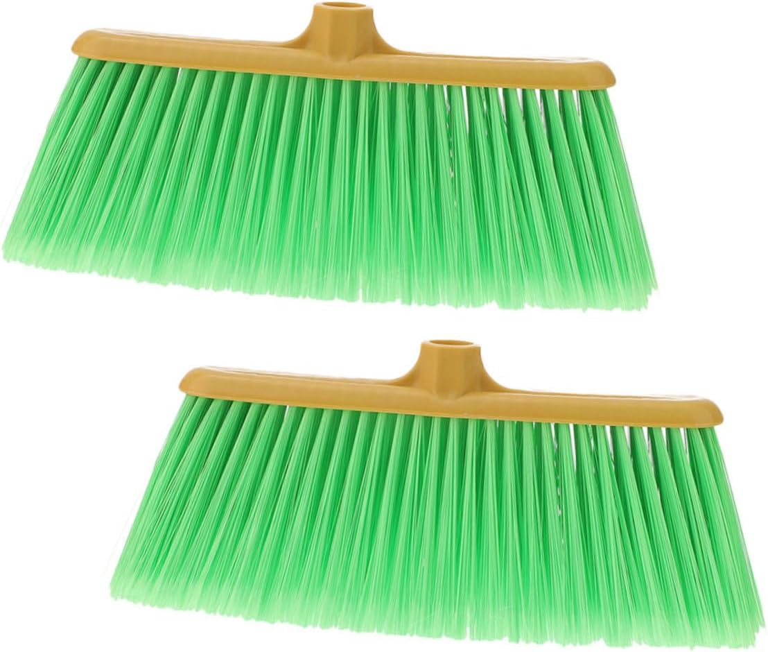 2pcs Durable Plastic Broom Head Refill Green