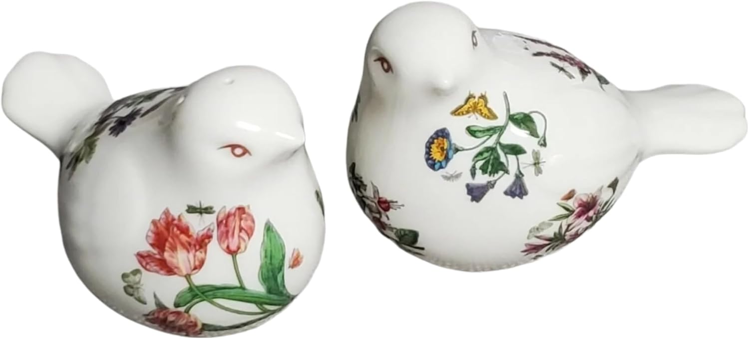 Portmeirion Botanic Garden Bird Shaped Salt Pepper Shaker Set