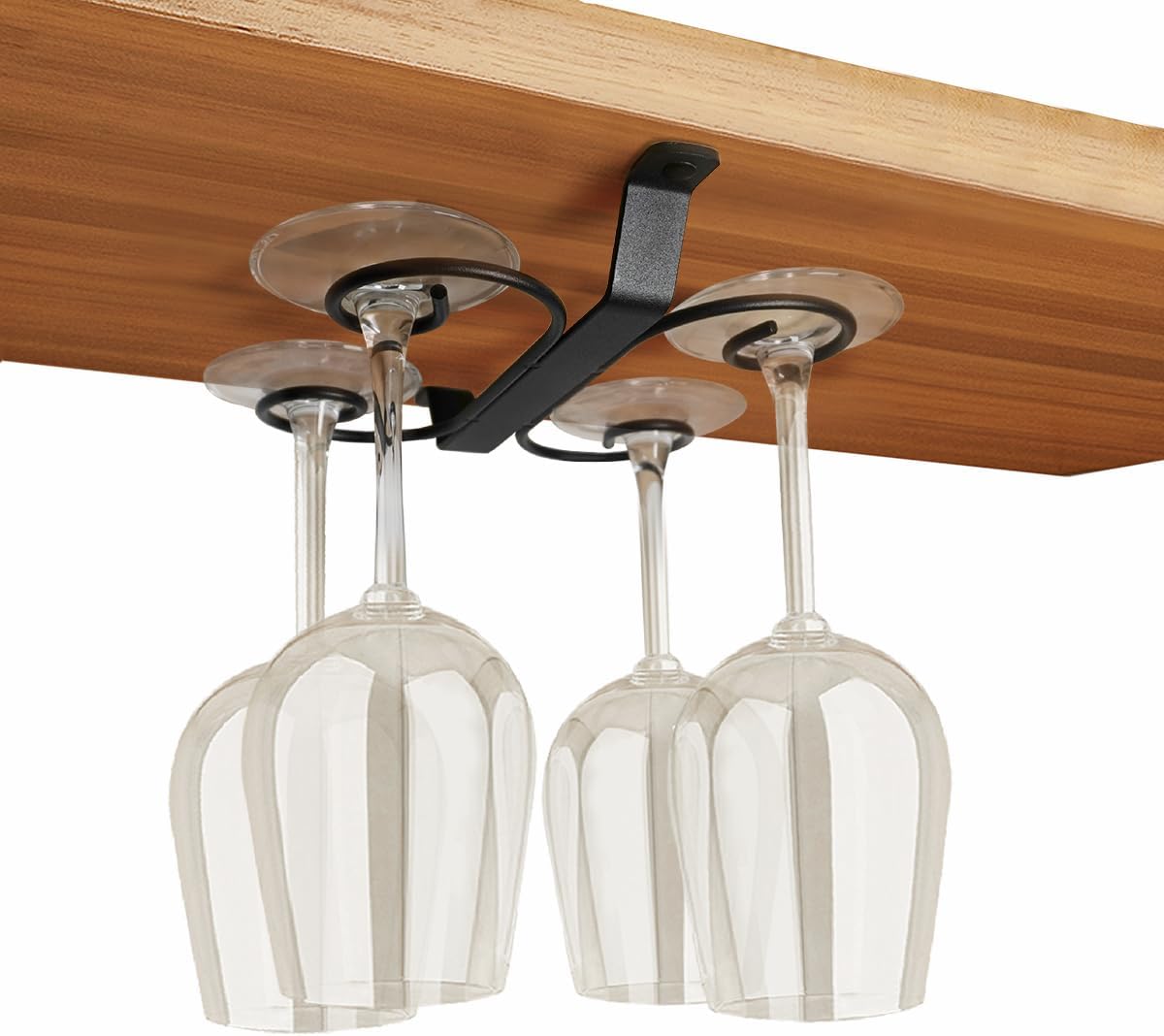 GeLive 9-inch Stemware Rack with 4 Hooks for Kitchen Bar RV