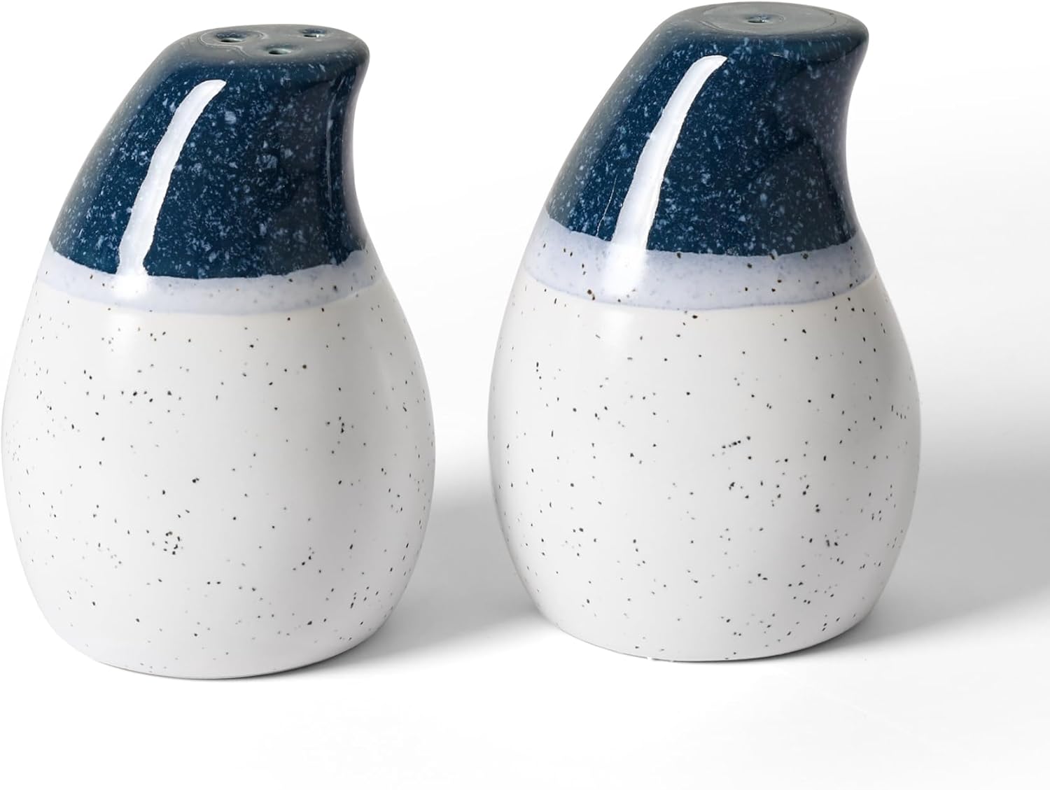ZEBERBO Ceramic Salt Pepper Shaker Set Blue White