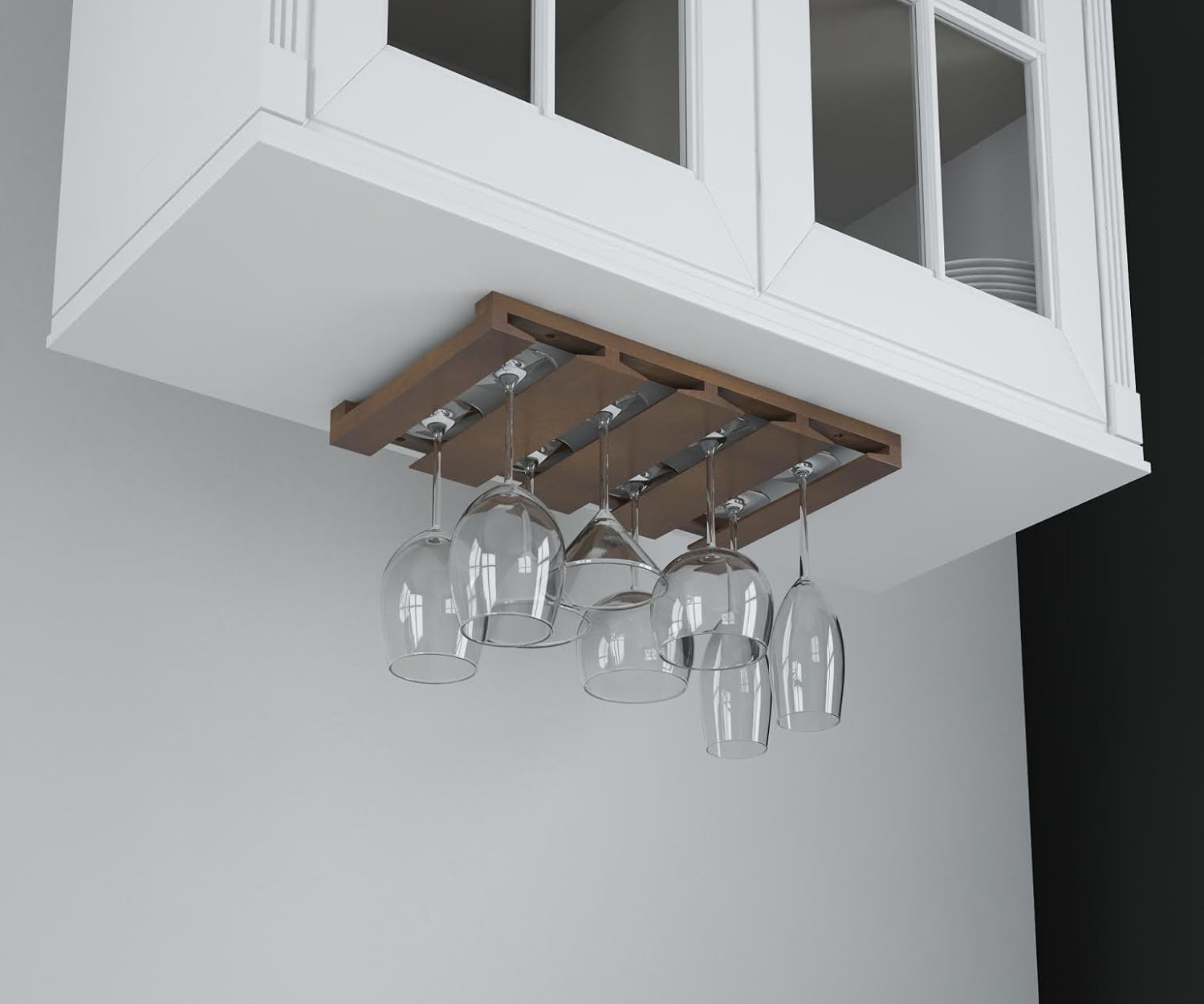 Rustic State 4 Sectional Stemware Rack 12 Inch Deep Chestnut