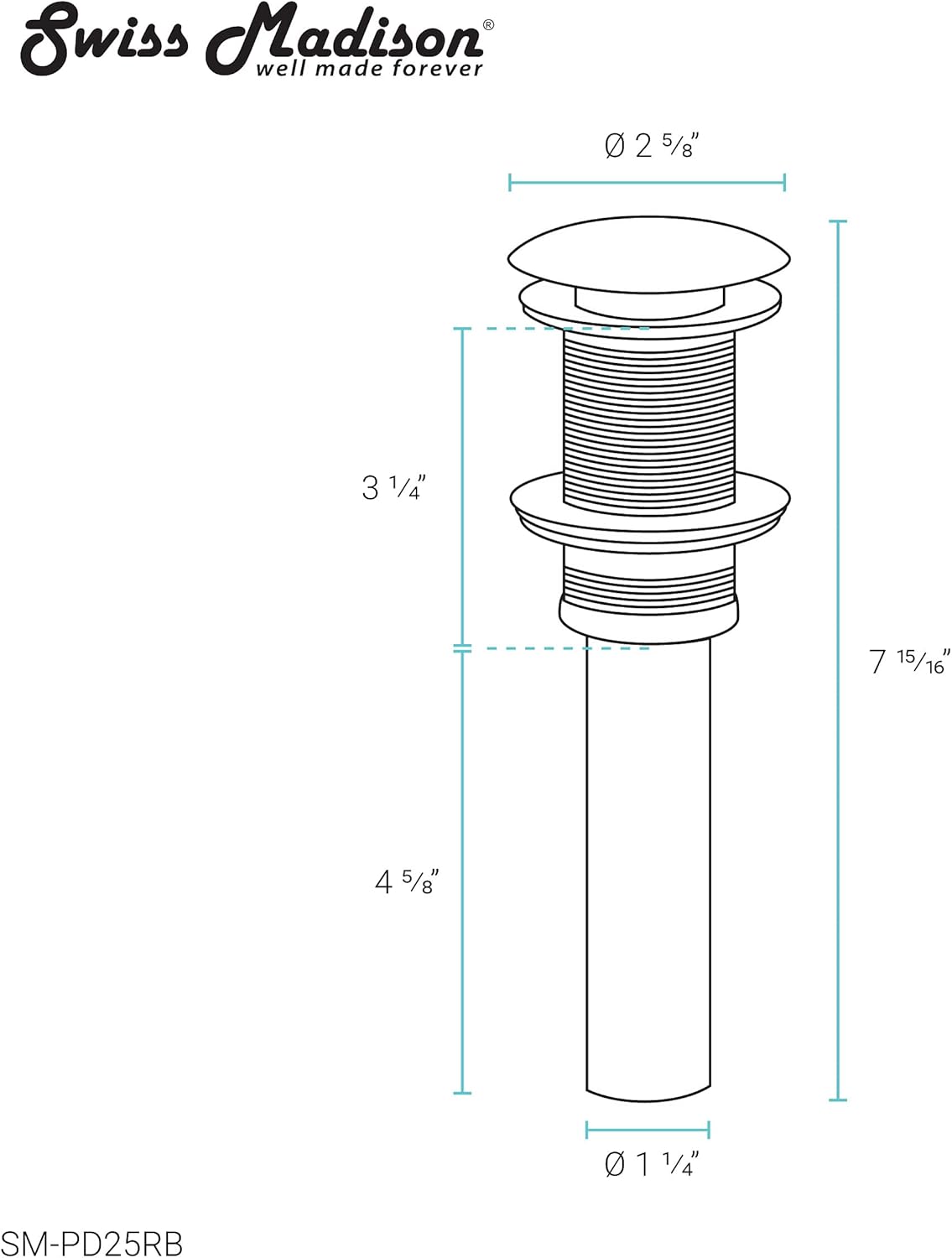 Swiss Madison Well Made Forever SM-PD25RB Bronze Drain Strainer