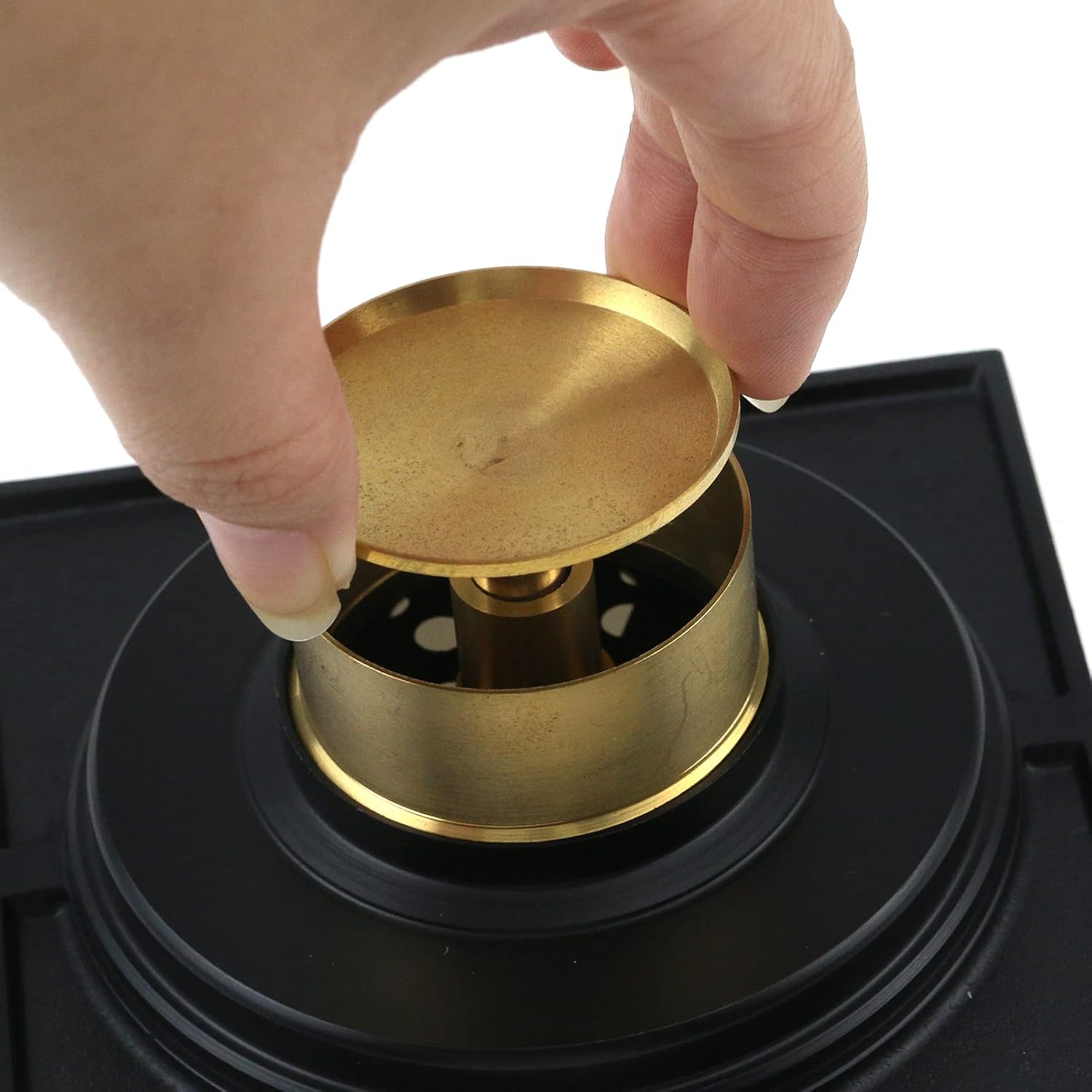Antrader Odor-Proof Floor Drain with Matte Black Strainer