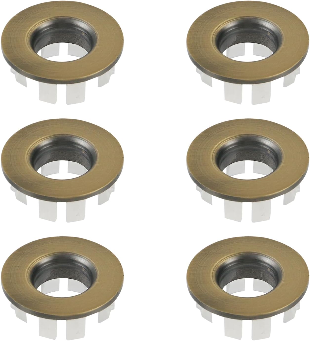 Wealrit 6 Pcs Antique Brass Sink Overflow Covers