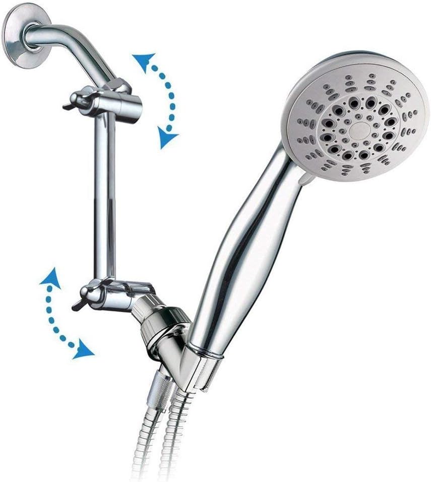 TRUSTMI 4 Inch Adjustable Brass Shower Arm Extension with Chrome Head