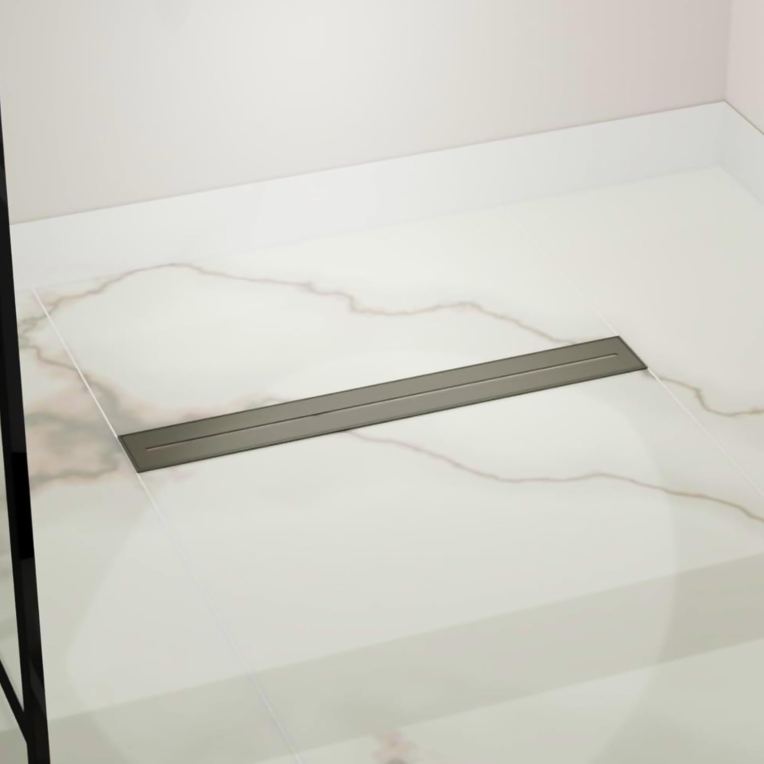 Sunrosa 24 Inch Linear Shower Drain with PVD Coating 1