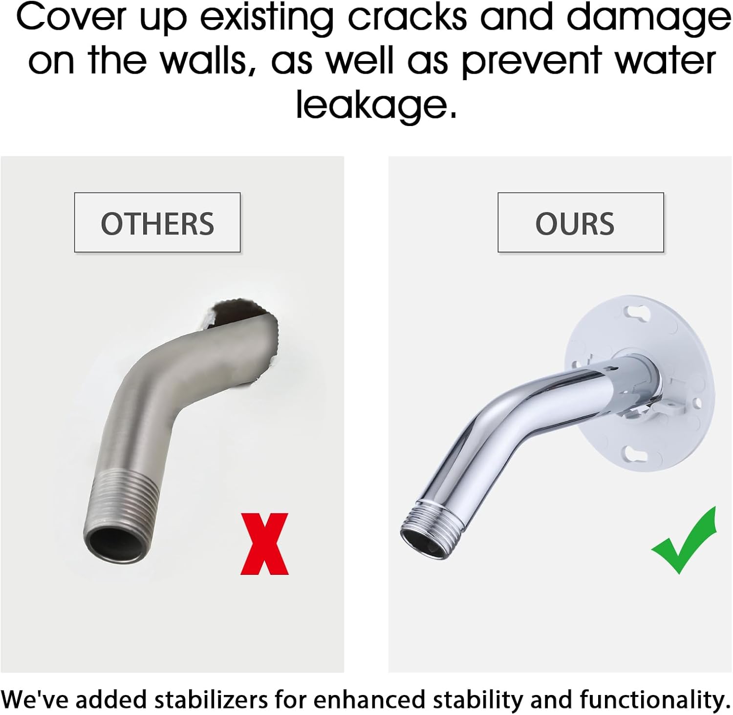 RAINREVIVE 6 Inch Shower Arm with Flange and Bracket