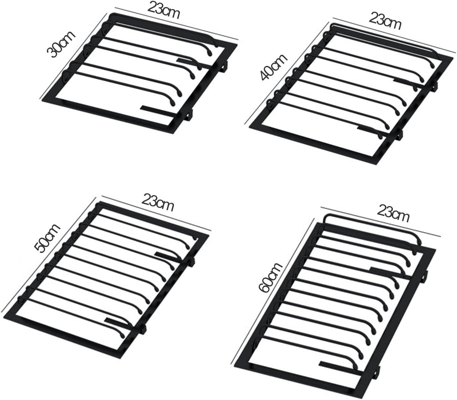 Suuim Metal Hanging Wine Glass Holder Black 40x23cm