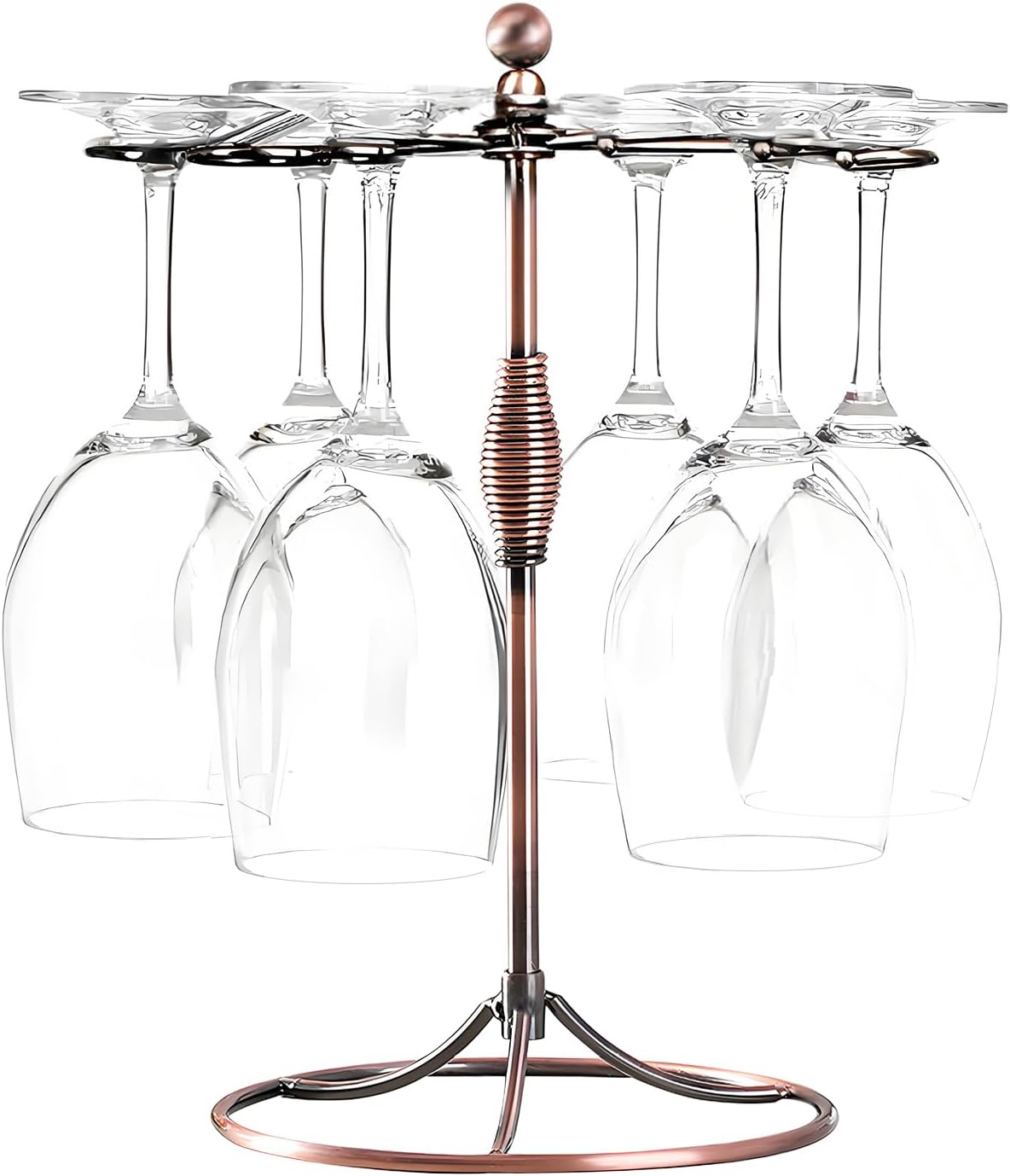 GeLive Bronze Wine Glass Holder Stand 6 Hooks