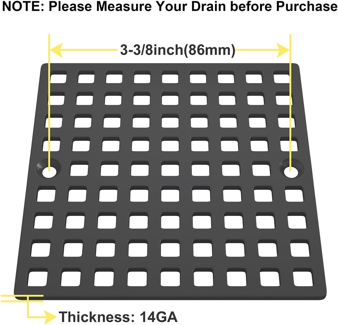 Yaseingoo 2PC 4 Matte Black Drain Cover for Bathrooms and Showers