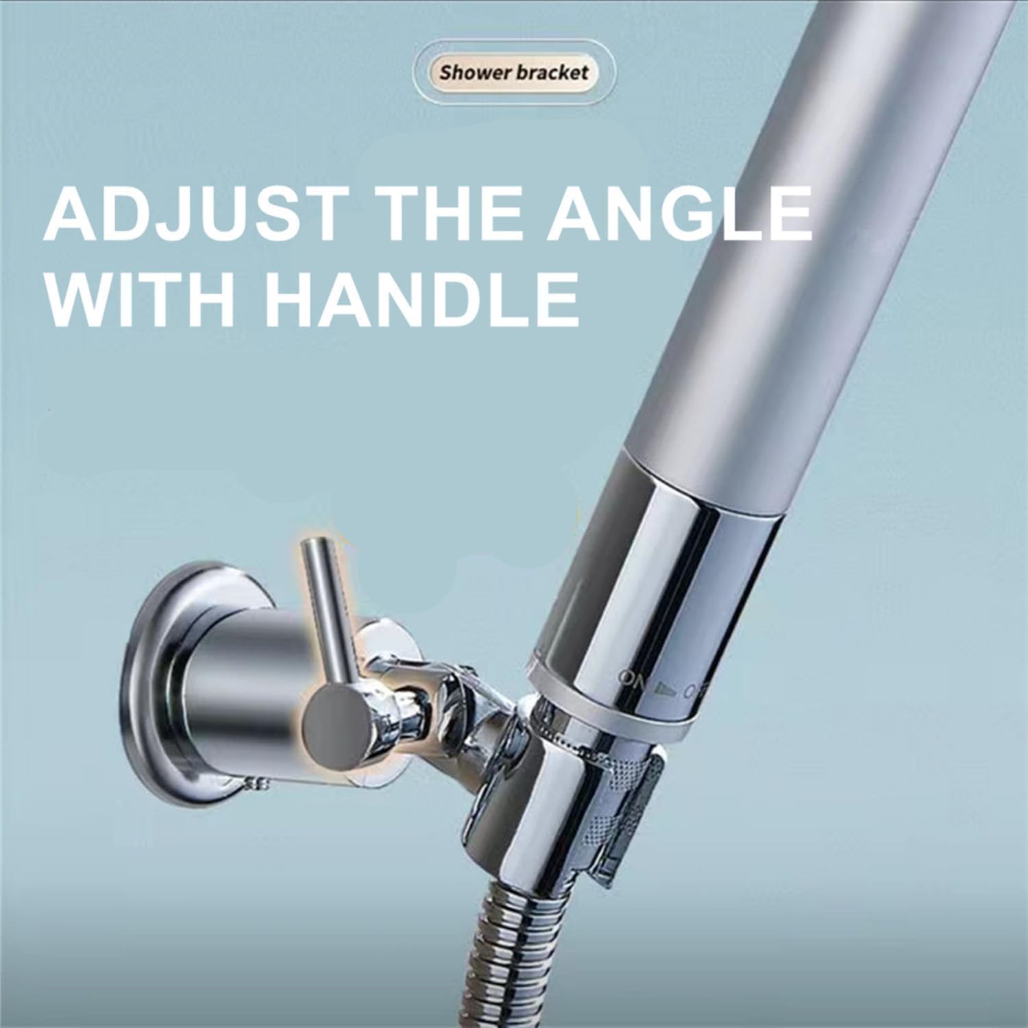 All Metal Shower Head Holder with 180 Degree Adjustment