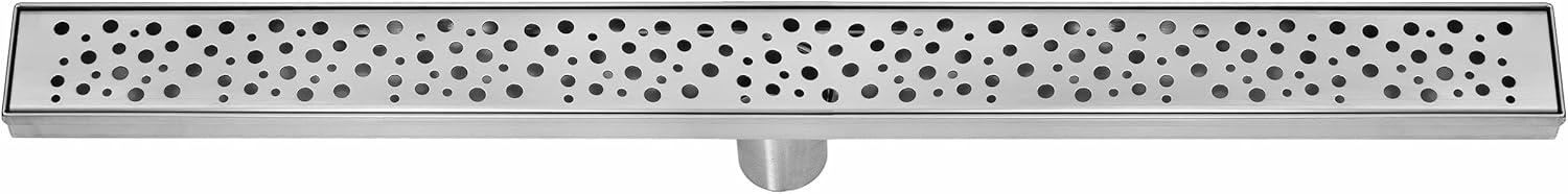 DreamDrains 32 in Linear Shower Drain Kit with Brushed Finish