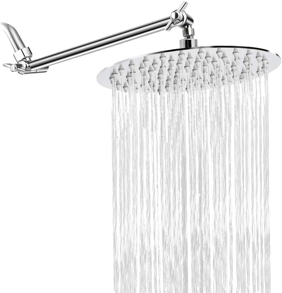 NearMoon Rain Shower Head with 11 Adjustable Arm