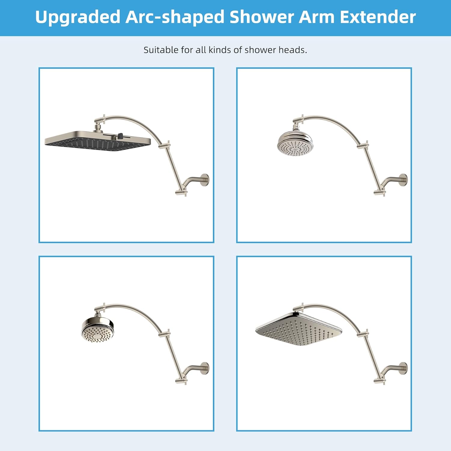 Hibbent 20 All Metal Shower Head Extension Arm