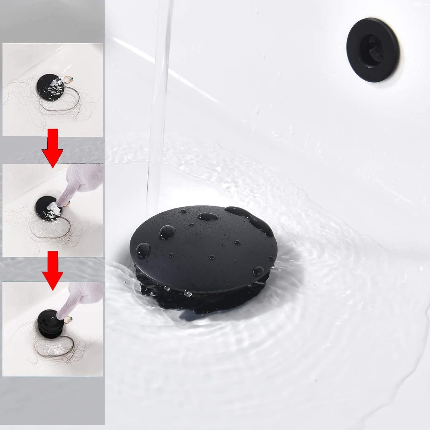 Rockgoya Matte Black Pop Up Sink Drain