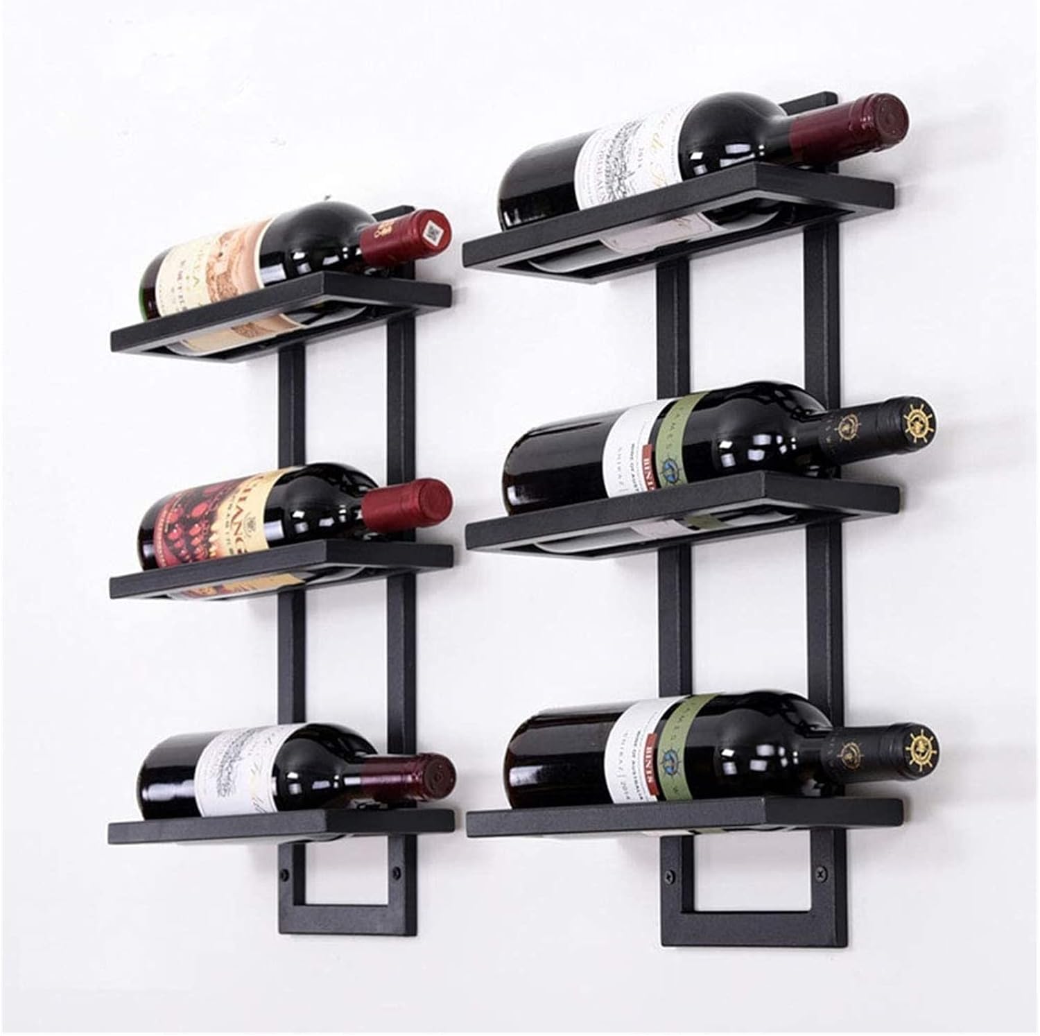 ALDEPO Wine Rack Wall-Mounted Light Green Metal