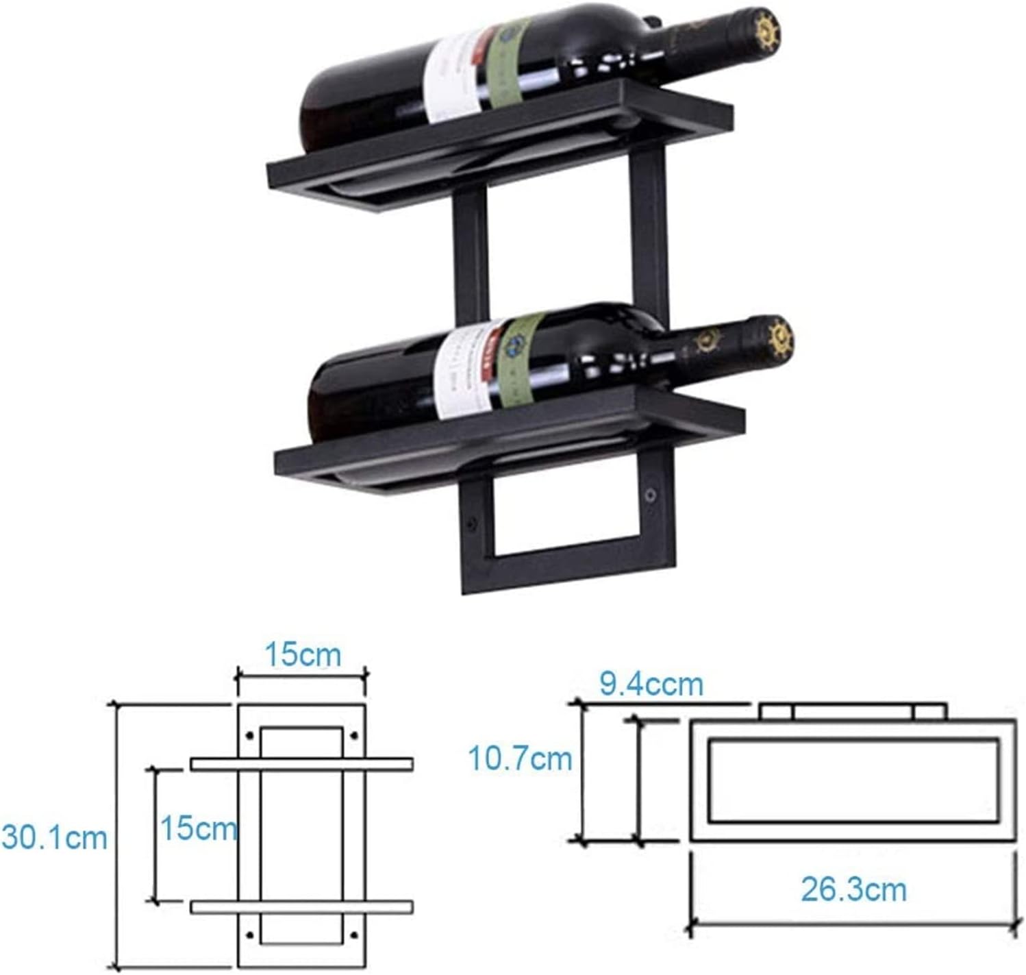 ALDEPO Wall-Mounted Wine Bottle and Glass Holder