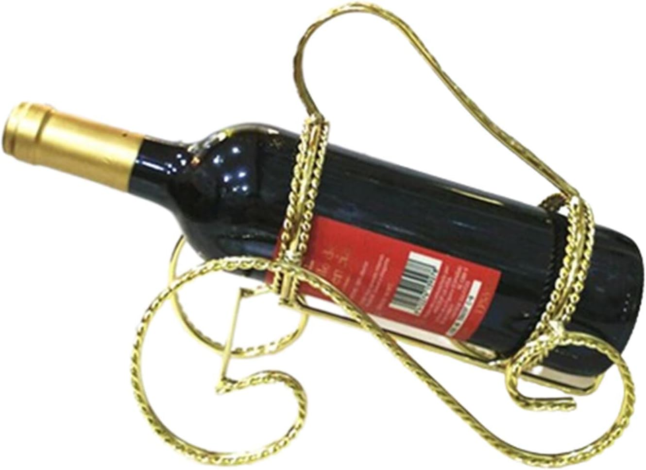 JUSHZ Iron Wine Rack with Art Plating Elegant Home Decor