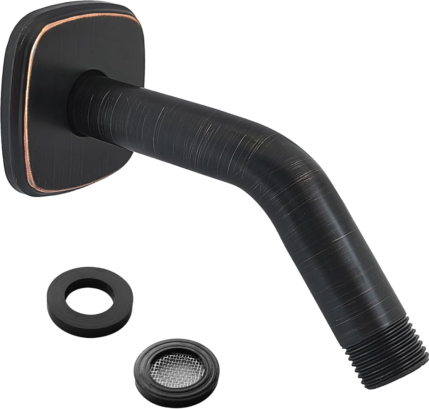 HOMYEP 6 Inch Oil Rubbed Bronze Angled Shower Arm with Flange