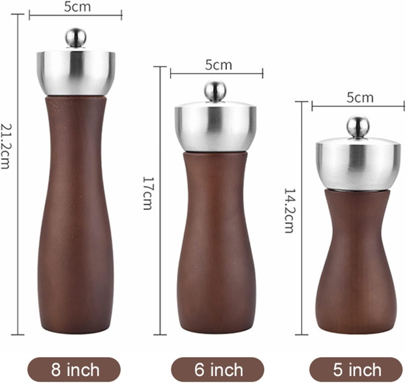 Adjustable Coarseness Spice Grinder Set with Salt and Pepper Mill