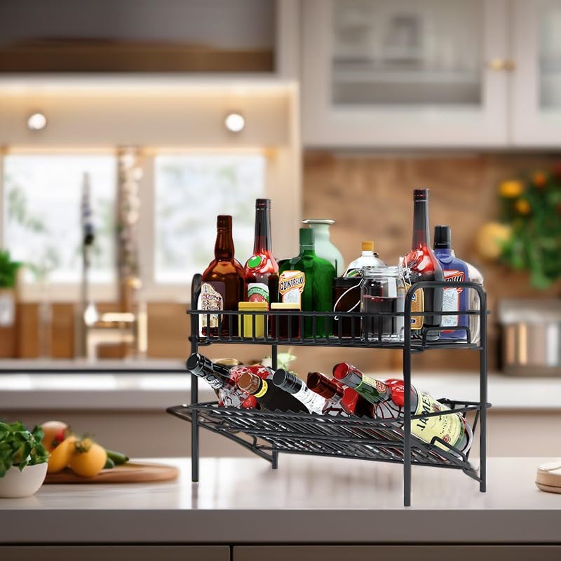 HengLiSam 2 Tier Spice Rack Organizer Black 1