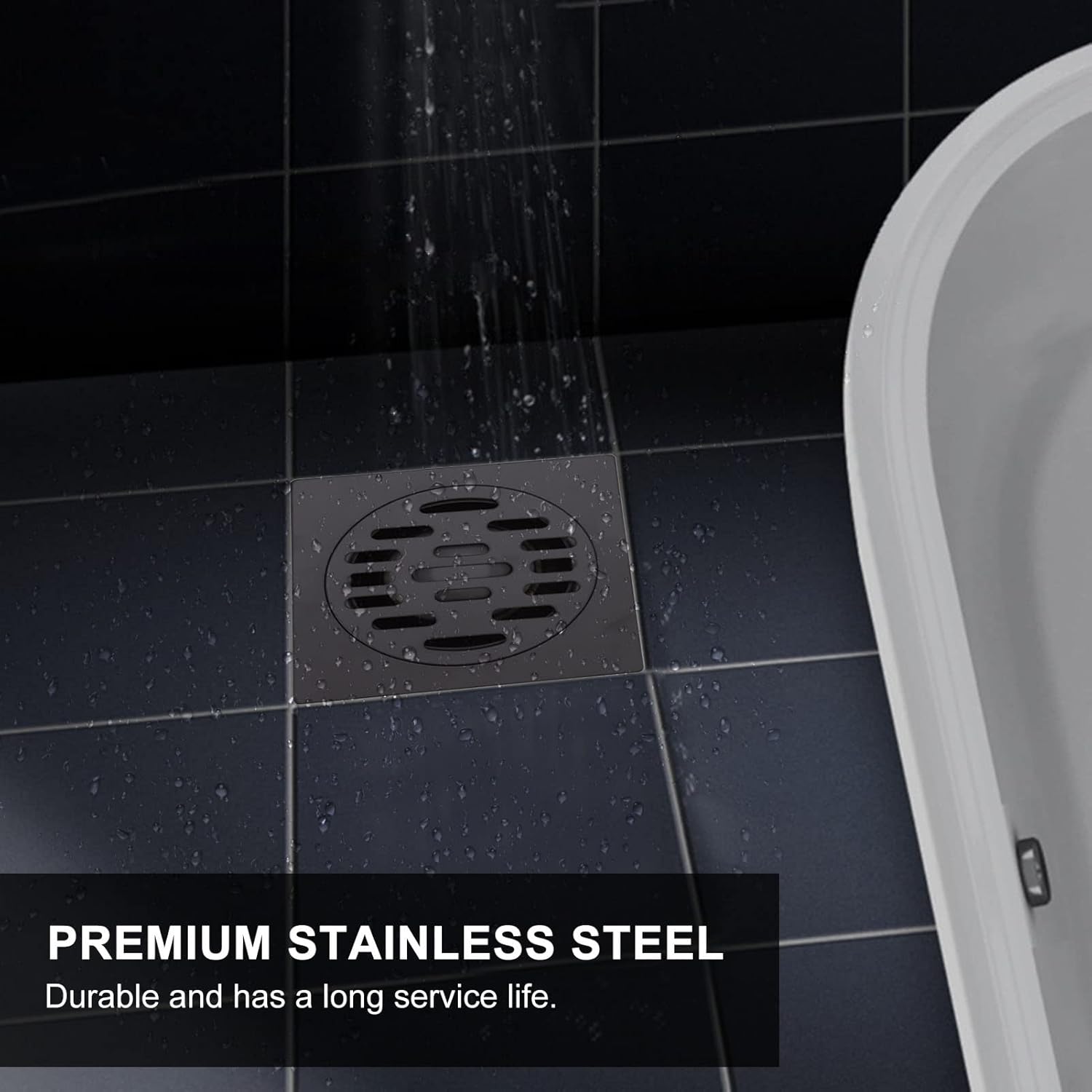 Stainless Steel Square Floor Drain for Kitchens and Bathrooms
