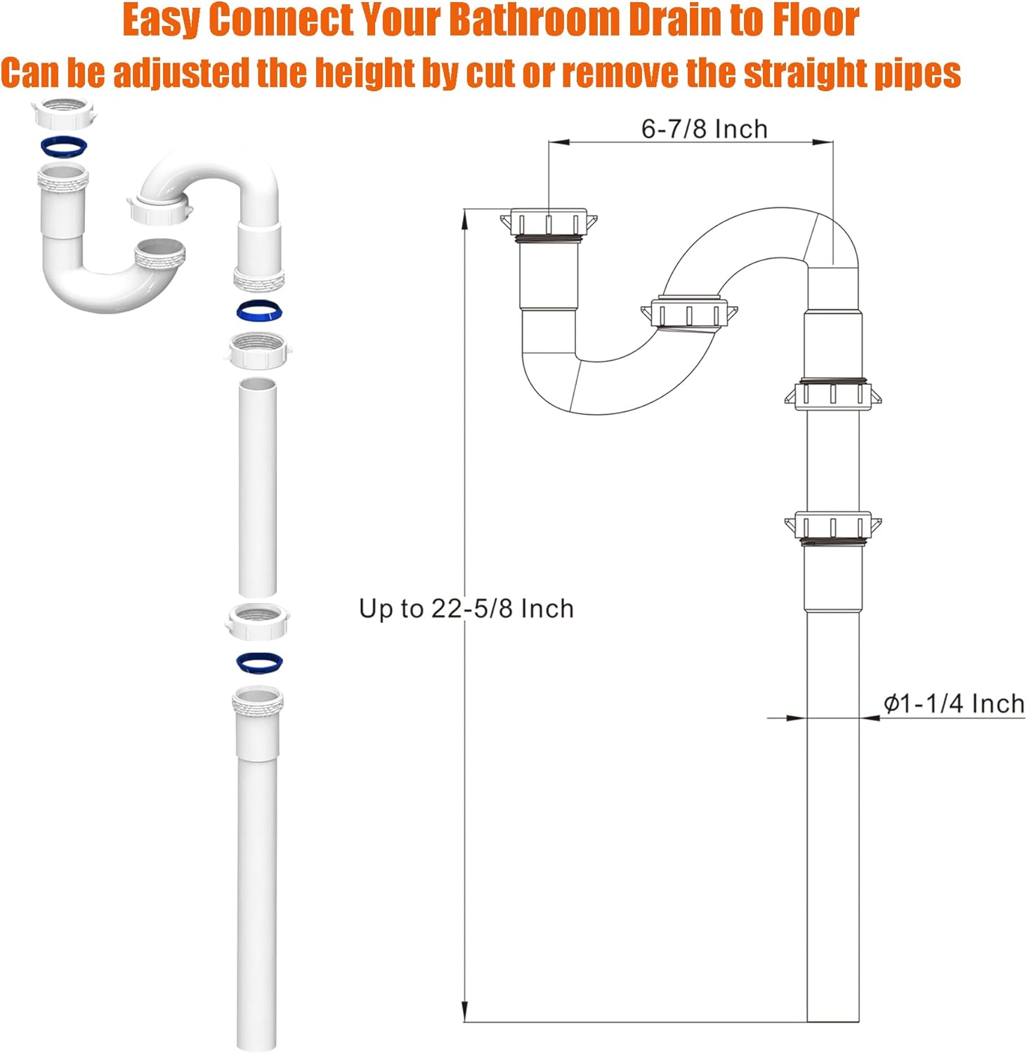 Variimage 1-14 Universal Sink Drain Repair Kit 1