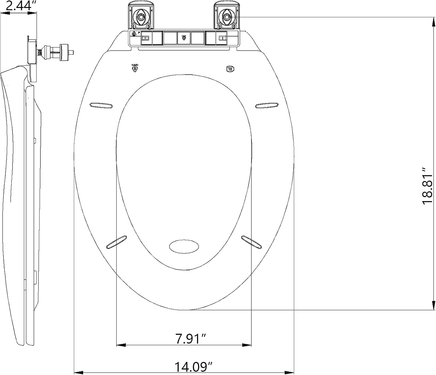 GarveeTech Elongated Toilet Seat with Slow Close and Quick-Release Hinges White