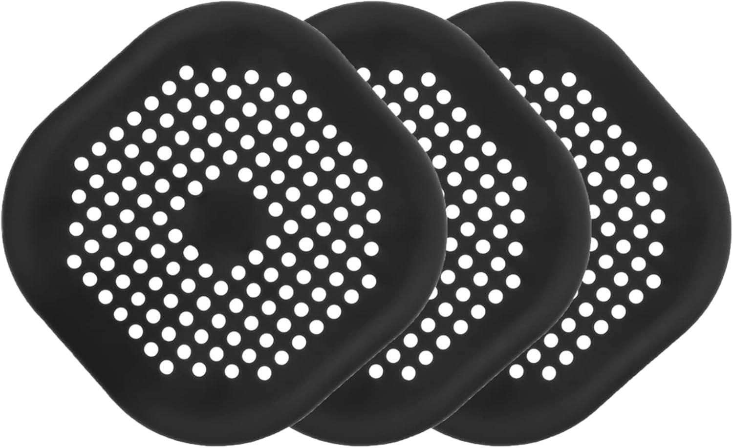 QSCFKL 3-Pack Shower Drain Hair Catcher with Suction Cup