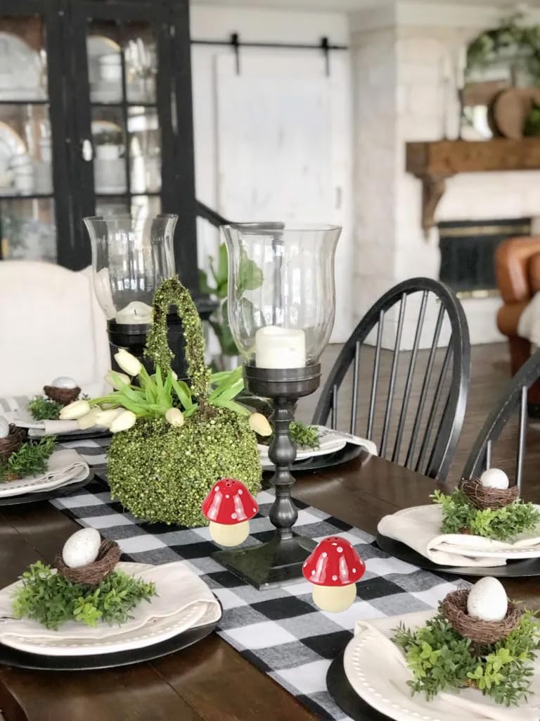 Mushroom Salt Pepper Shaker Set - Adorable Red White Decor