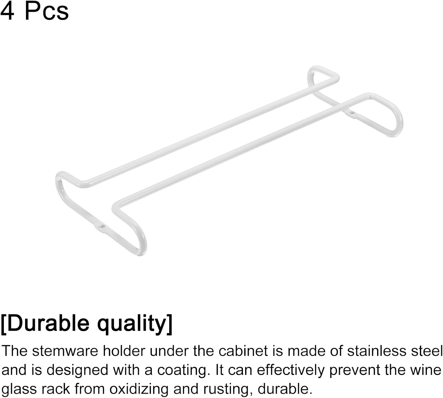Uxcell 4Pcs 10-Inch Stemware Wine Glass Rack