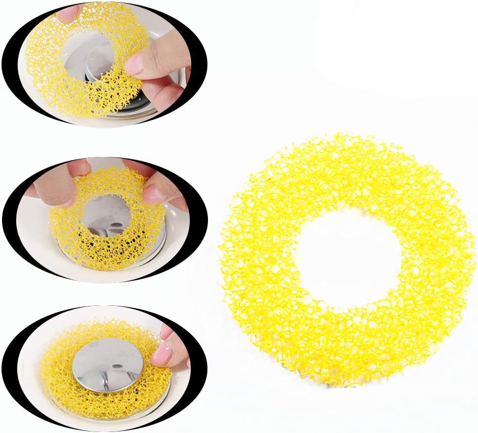 FATHERSON Drain Hair Catcher - 24PCS Soft Sponge Strainer for Sinks and Bathtubs