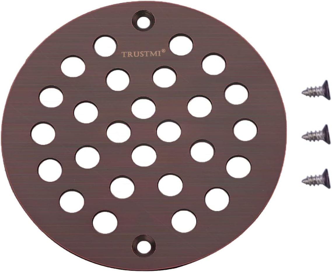 TRUSTMI 4 Inch Screw-in Shower Drain Cover Replacement Oil Rubbed Bronze
