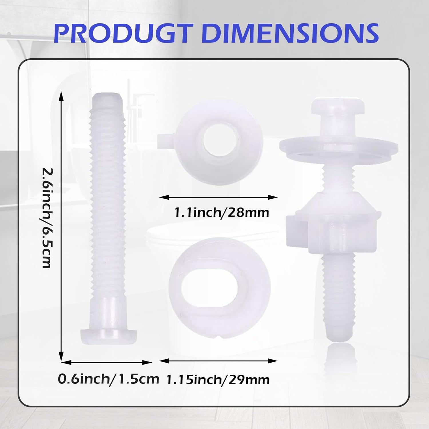 Wuffove Toilet Seat Screws Replacement Kit 4 Piece