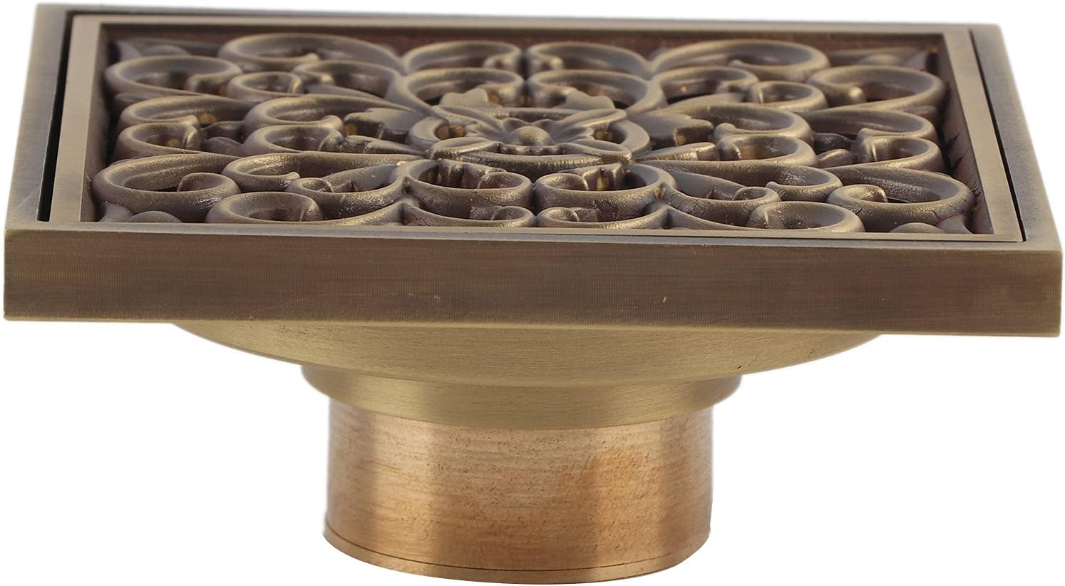 ViaGasaFamido Antique Brass Square Floor Drain 10cm