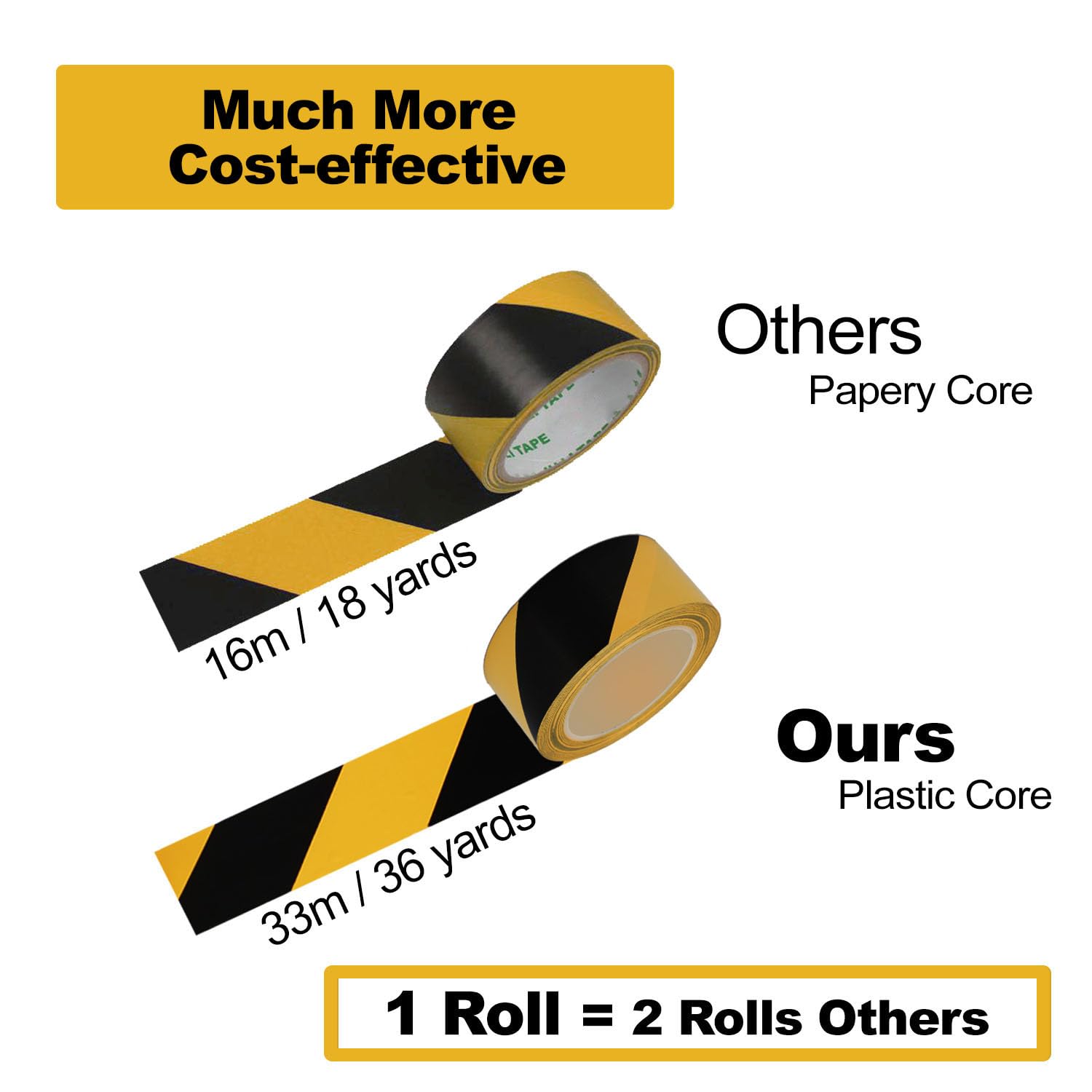 LeaGerous Safety Stripe Tape Yellow Black 2x36 Yards