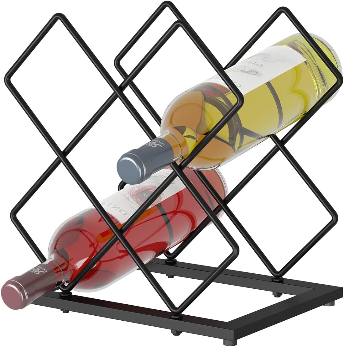 KOKSTOP 6-Bottle Countertop Wine Rack Modern Black Corner Holder