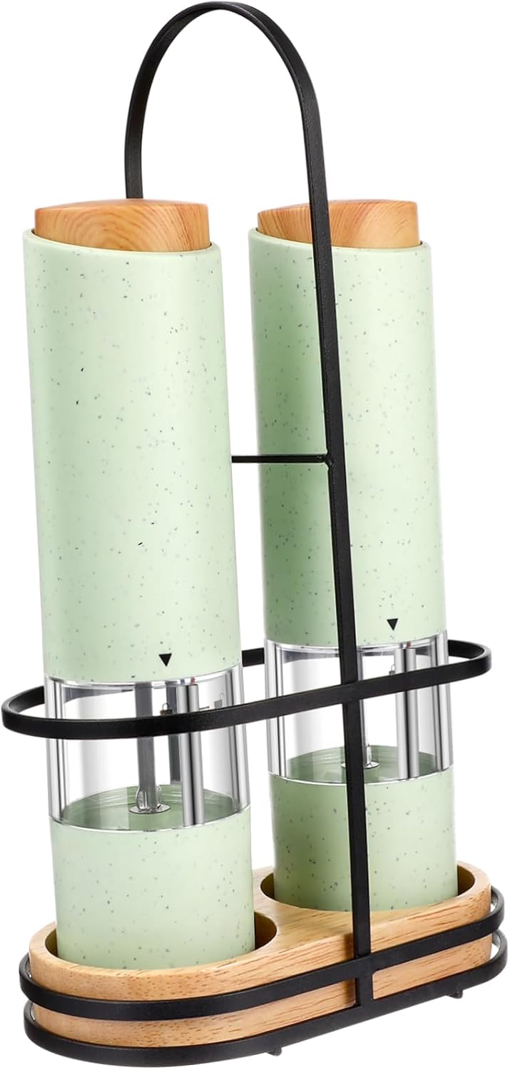 DECHOUS 2-Piece Electric Salt Pepper Holder with Adjustable Coarseness