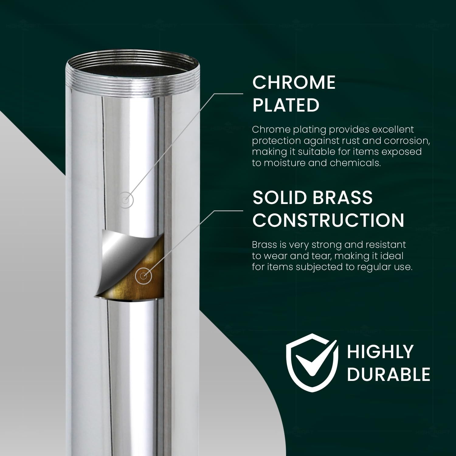 1-14 x 8 Brass Threaded Tube for Sink Drains