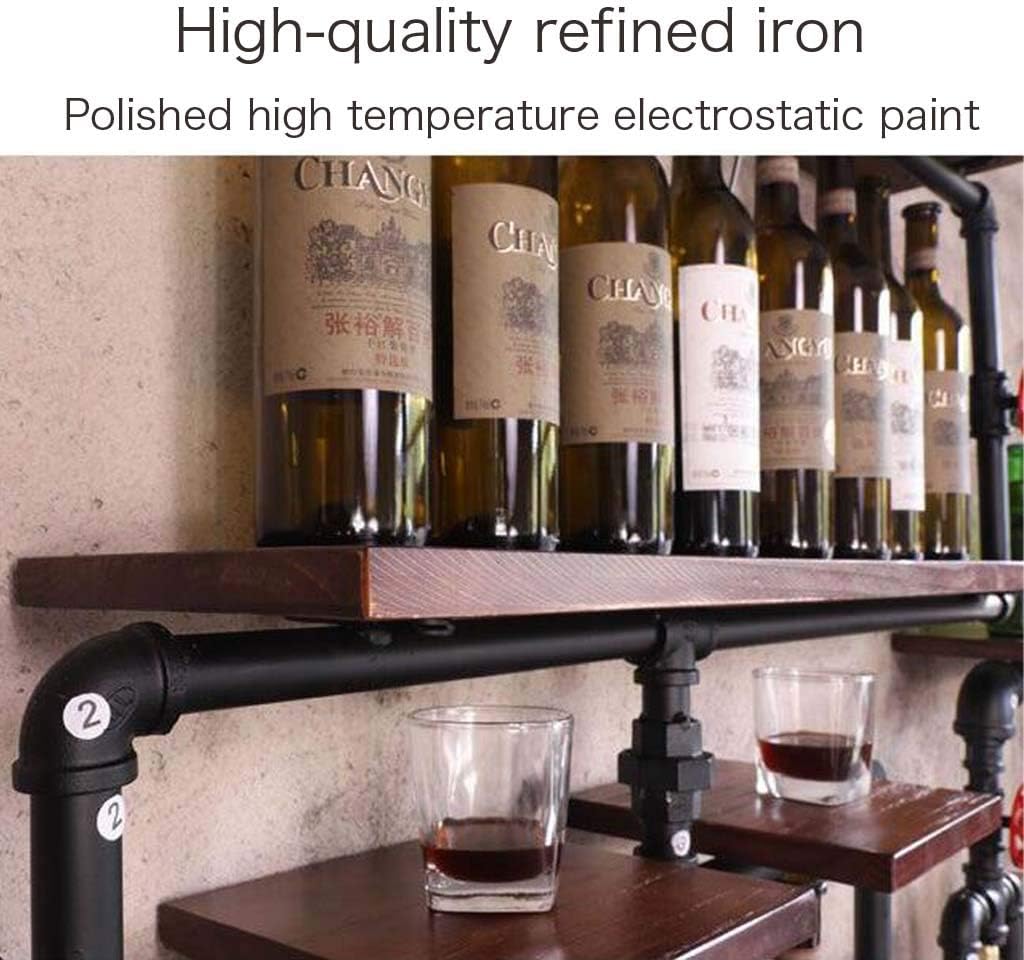 Industrial Wine Rack With Lamp For Bar And Home