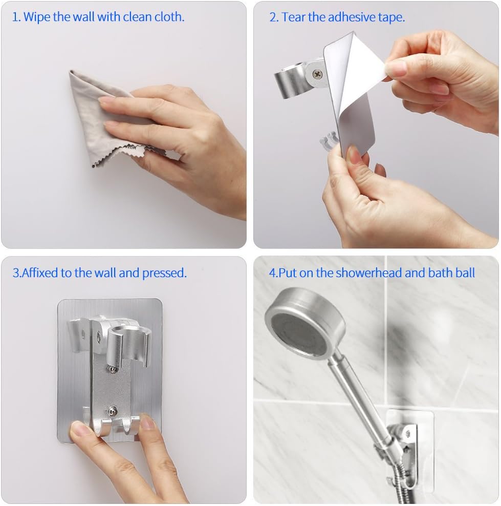 CACASO Adjustable Shower Head Holder with 2 Hangers