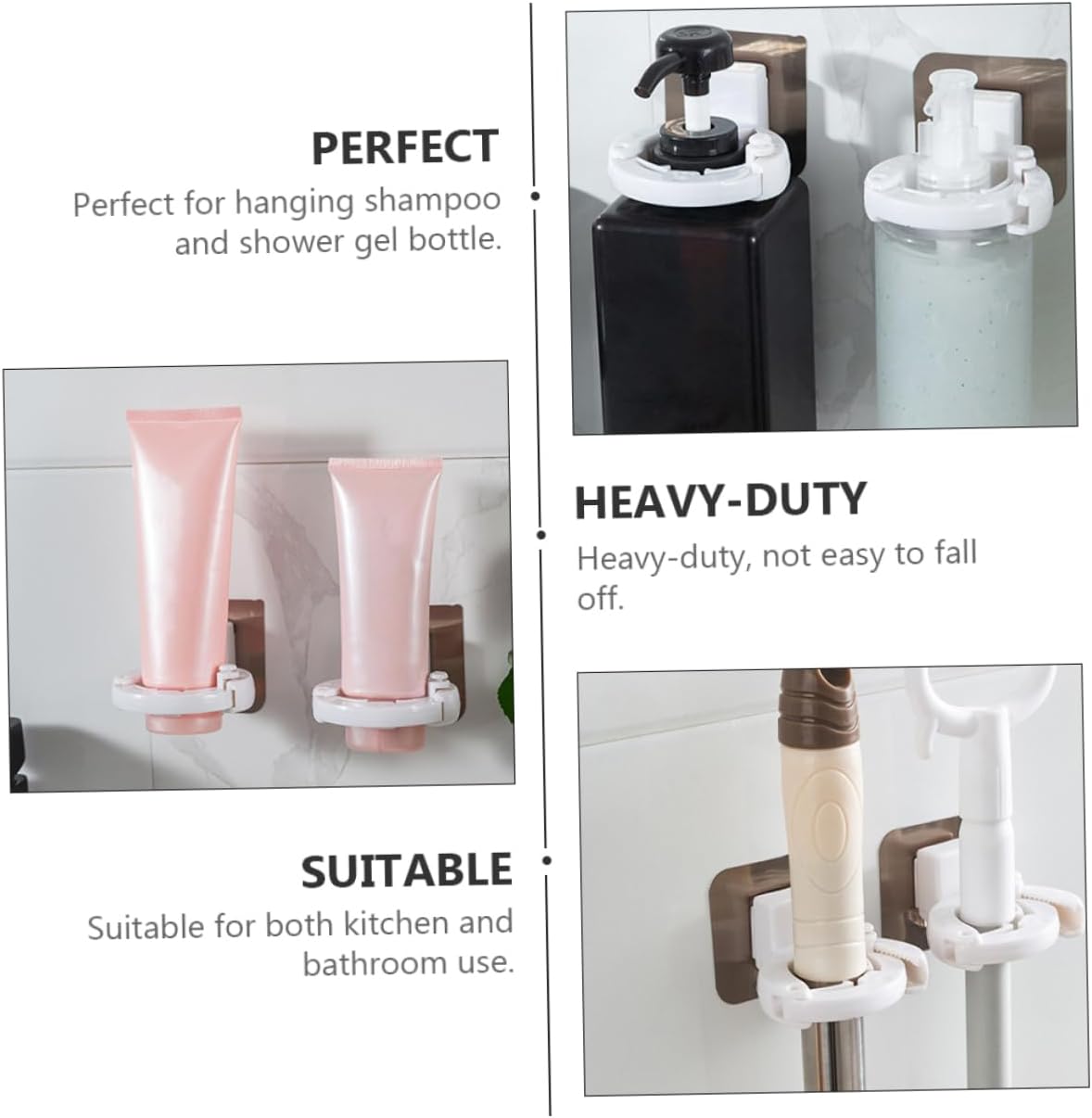 PRETYZOOM 3Pcs Adhesive Wall Mounted Shower Gel Holders