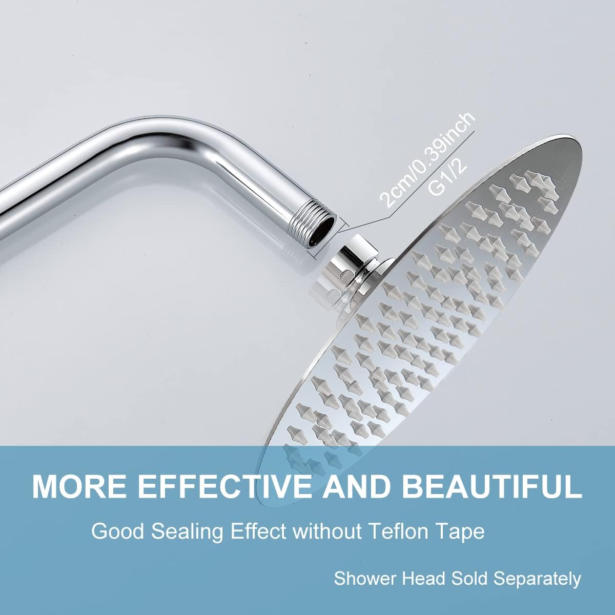 Gnimauhz 16 Inch Copper Shower Arm with Flange Chrome