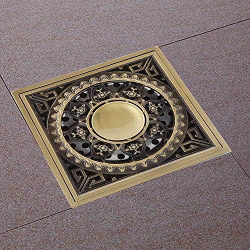 Yosoo Antique Brass Drain with Flower Carving