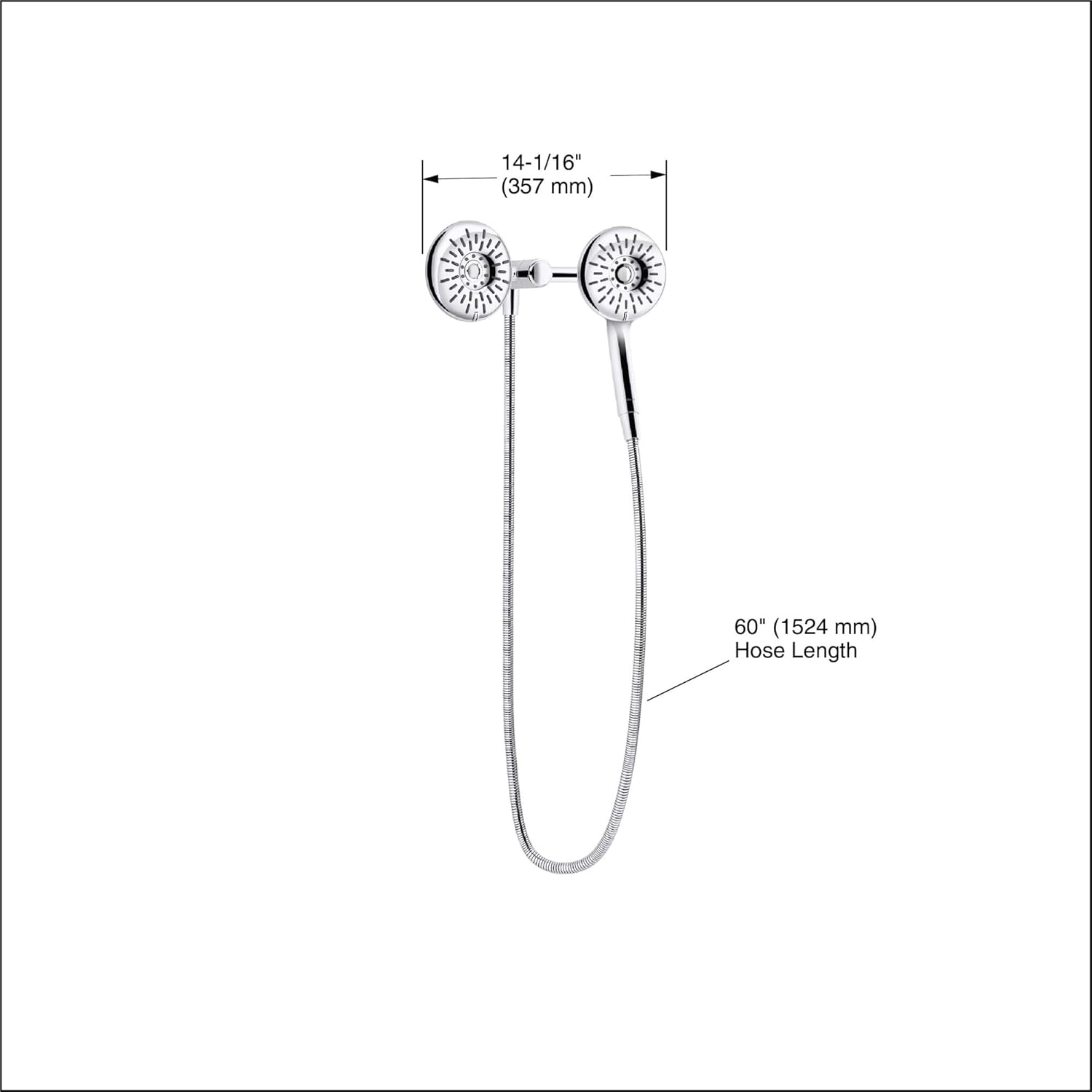 KOHLER Freespin Bellerose 3-Spray Dual Wall Mount Shower Head